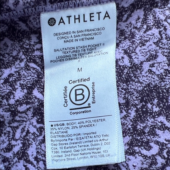 Like New! Athleta Ultimate Stash Pocket Textured 7/8 Tight in Purple Size M - Picture 7 of 14